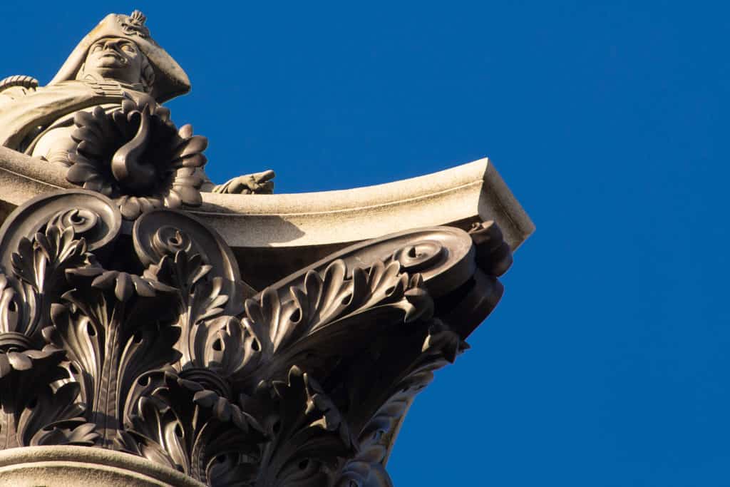 What is Composition in Photography? Extremely compressed view of Nelson on his column, Trafalgar square, London.