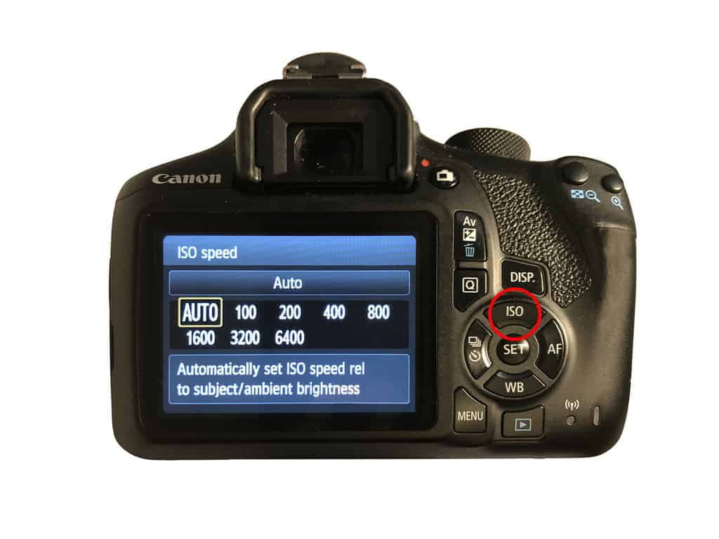 Canon Shooting Modes. ISO selection screen.