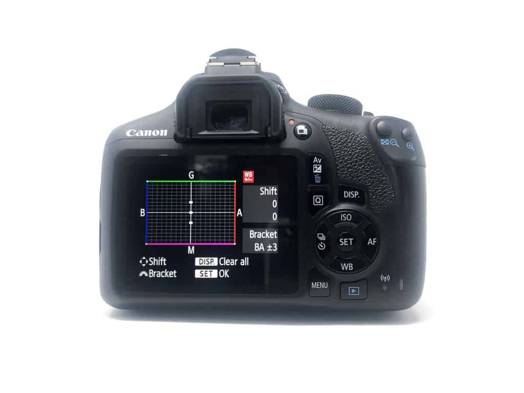 How do You Successfully Bracket in Photography? White Balance bracketing screen on a DSLR.