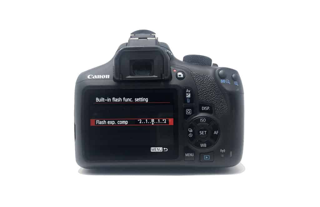 How do You Successfully Bracket in Photography? Flash exposure compensation screen on a DSLR.