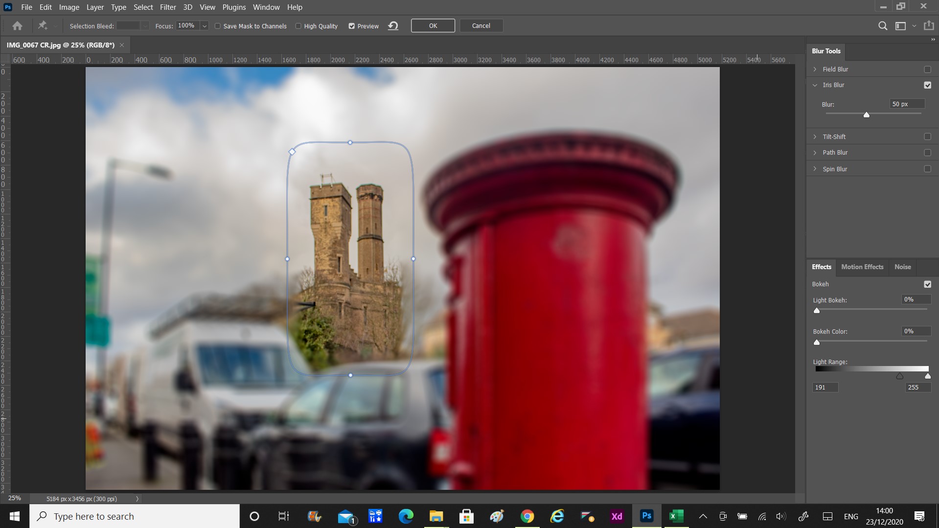 How to Blur Foreground With a DSLR! Iris Blur example in Photoshop.