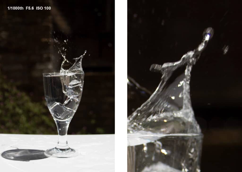 Amazing Splash Photography Without Flash! Splash fail, blurred splash trails, 1/1000th of a second, F5.6, ISO 100.