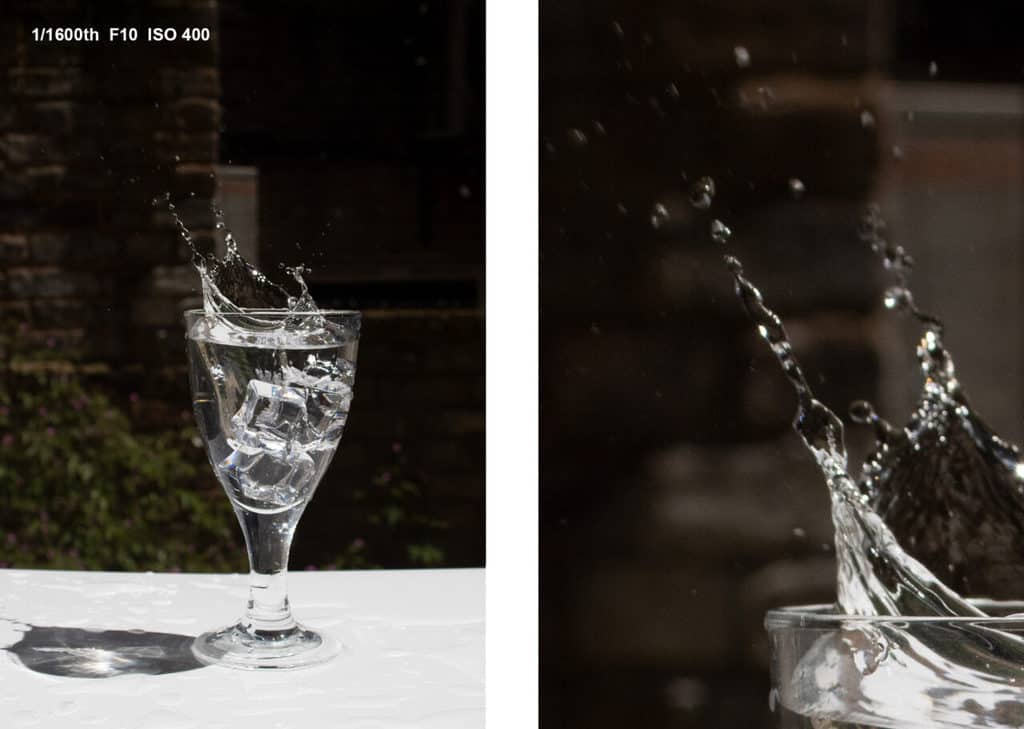 Amazing Splash Photography Without Flash! Splash fail, blurred splash trails, 1/1600th of a second, F10, ISO 400.