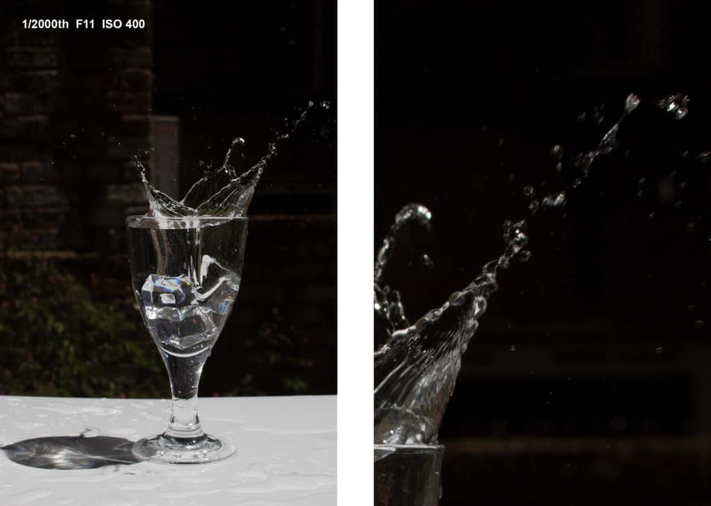 Amazing Splash Photography Without Flash! Slightly blurred splash trails, 1/2000th of a second, F11, ISO 400.