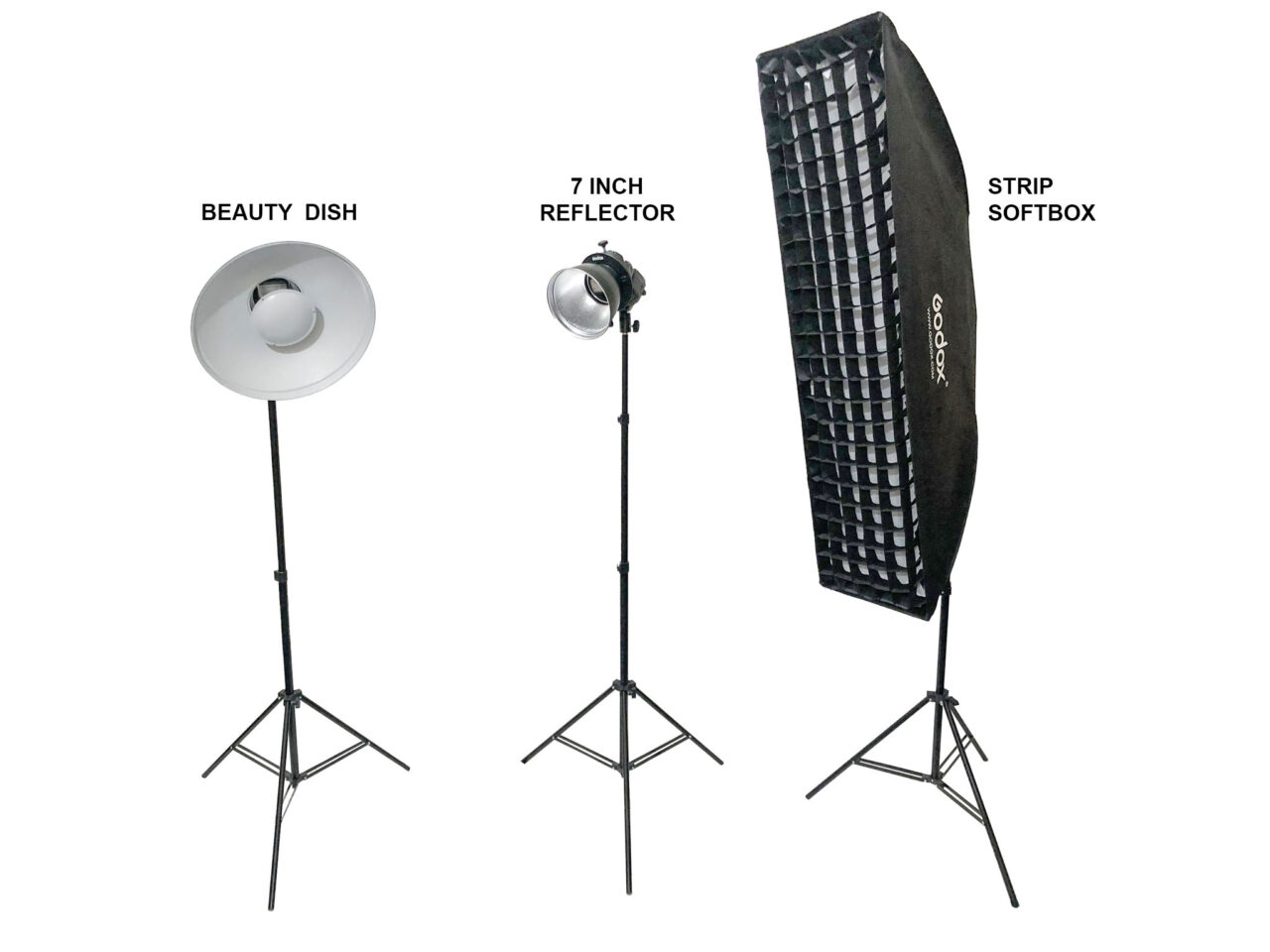 What is a Kicker Light in Studio Photography? Three types of light modifier.