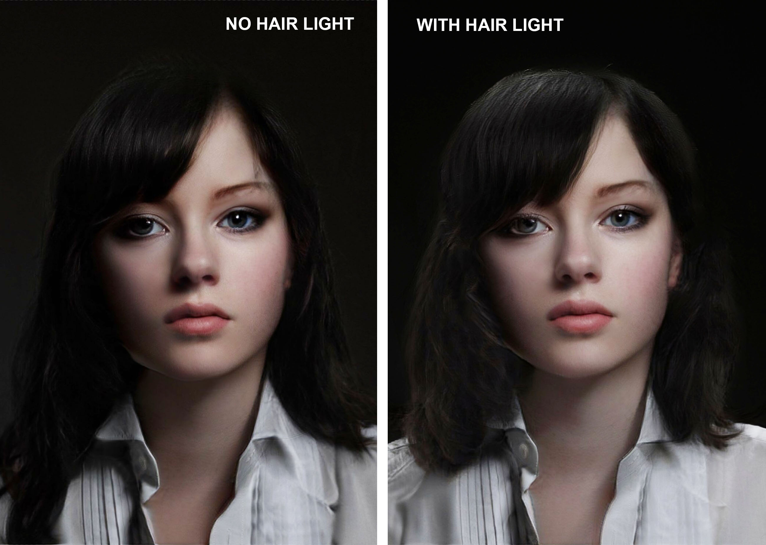 What is The Hair Light? Effect on very dark hair.