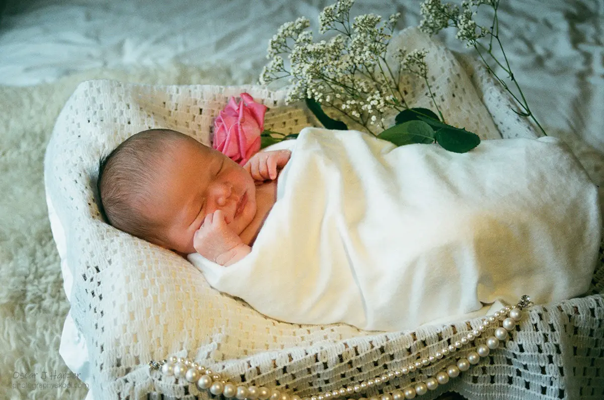 Best Time for Newborn Photos! Wrapping can help to calm the baby.